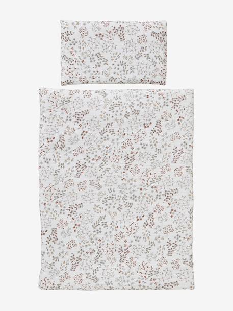 Blanket + Pillow for Dolls, in Cotton Gauze beige+White 