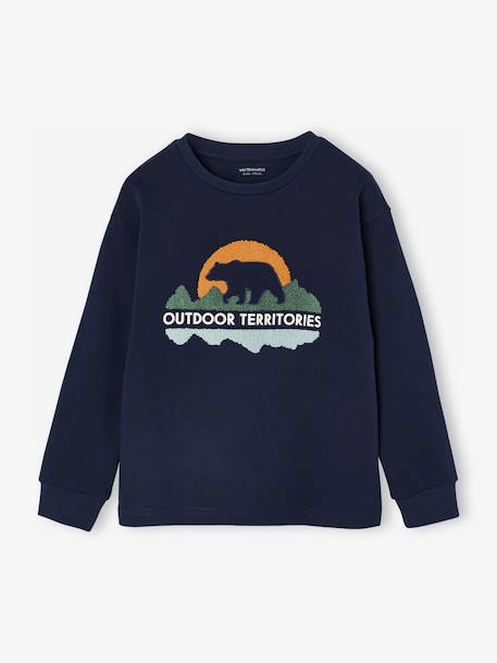 T-Shirt with Bouclé Motif for Boys navy blue 
