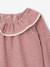 Gingham Flannel Blouse with Frilled Collar for Newborns ecru 