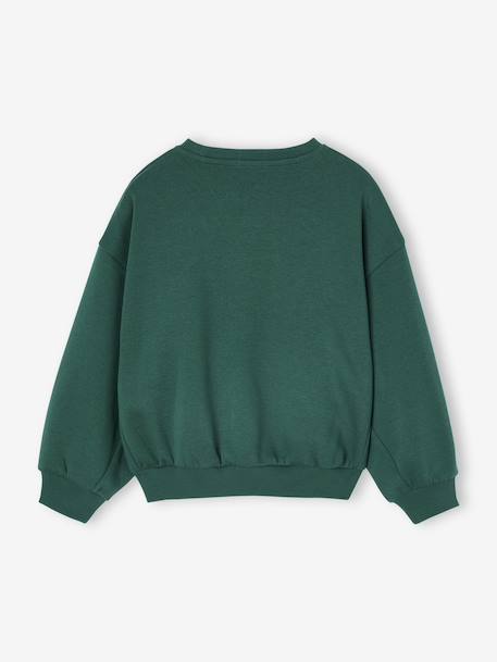 Oversized girls' sportswear sweatshirt green 