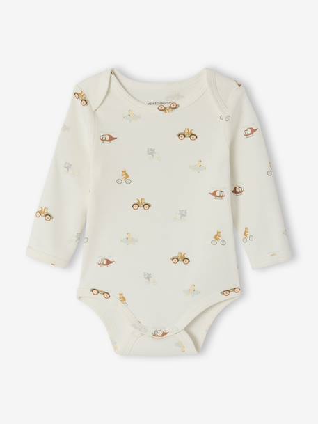 Pack of 5 Bodysuits with Cut-Away Shoulders for Newborns khaki 