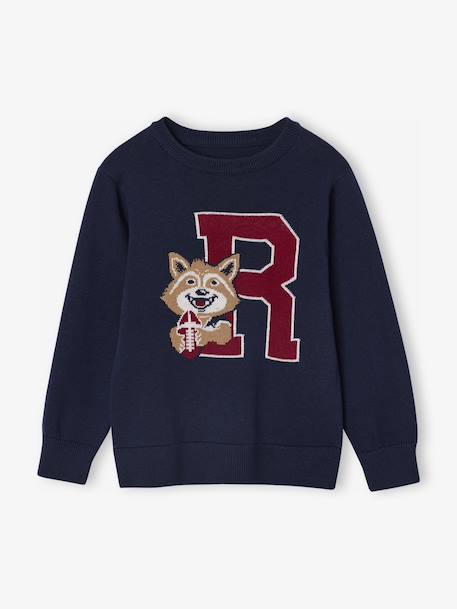 Jacquard Jumper for Boys navy blue 
