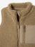 Sherpa sleeveless cardigan for babies ecru+taupe 