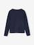 Long-Sleeved Tennis Motif Sports T-Shirt for Girls navy blue 