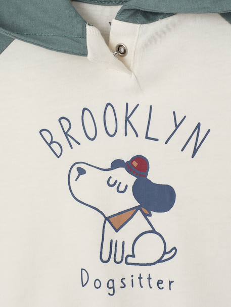 Hooded T-shirt for babies green 