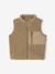 Sherpa sleeveless cardigan for babies ecru+taupe 