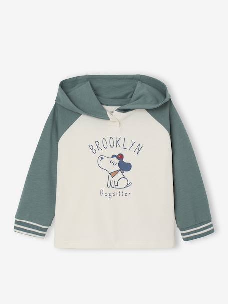 Hooded T-shirt for babies green 