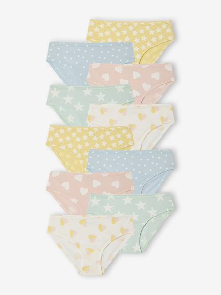 Pack of 10 Fancy Briefs for Girls rose 