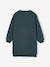 Fleece Dress with Frill for Girls ecru+emerald green+vanilla 