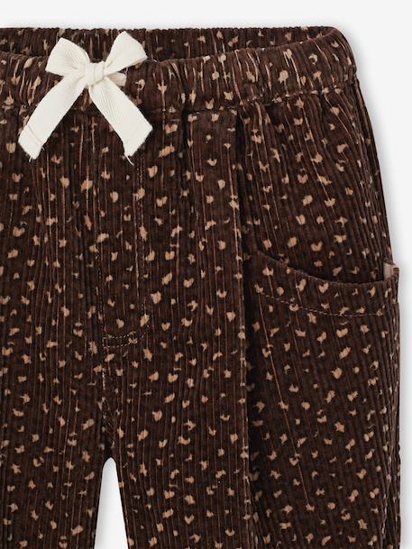 Loose-Fit Corduroy Trousers for Girls bordeaux red+chocolate+old rose 