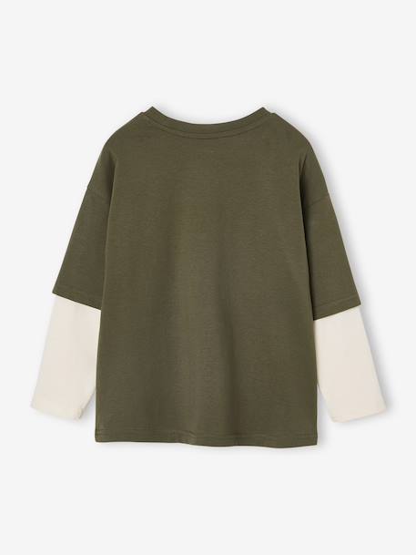 2-in-1-Effect T-Shirt for Boys khaki 