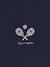 Long-Sleeved Tennis Motif Sports T-Shirt for Girls navy blue 