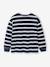 Striped Long-Sleeved T-Shirt for Boys bordeaux red+ecru+night blue 