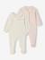 Pack of 2 Sleepsuits in Velour for Newborn Girls, ENVIE DE FRAISE ecru 