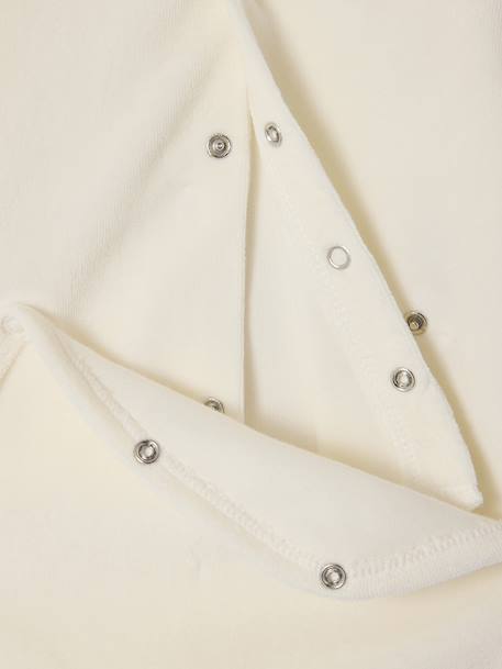 Pack of 2 Sleepsuits in Velour for Newborn Girls, ENVIE DE FRAISE ecru 