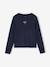 Long-Sleeved Tennis Motif Sports T-Shirt for Girls navy blue 