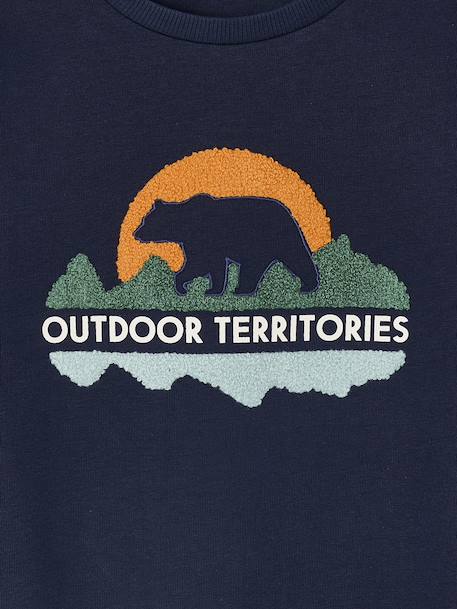 T-Shirt with Bouclé Motif for Boys navy blue 