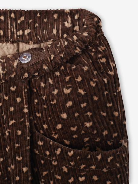 Loose-Fit Corduroy Trousers for Girls bordeaux red+chocolate+old rose 
