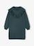 Fleece Dress with Frill for Girls ecru+emerald green+vanilla 