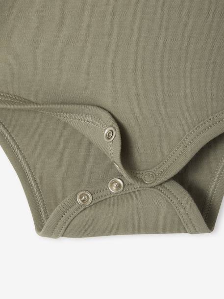 Pack of 5 Bodysuits with Cut-Away Shoulders for Newborns khaki 