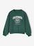Oversized girls' sportswear sweatshirt green 
