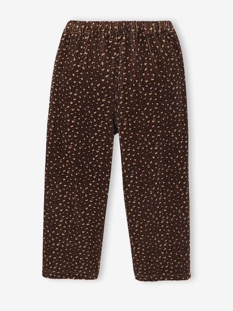 Loose-Fit Corduroy Trousers for Girls bordeaux red+chocolate+old rose 