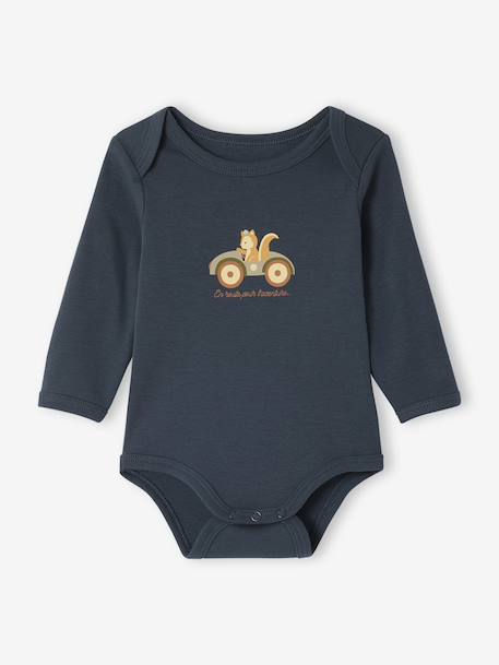 Pack of 5 Bodysuits with Cut-Away Shoulders for Newborns khaki 