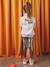Metallic Sportswear Set for Girls: Sweatshirt & Leggings marl grey 