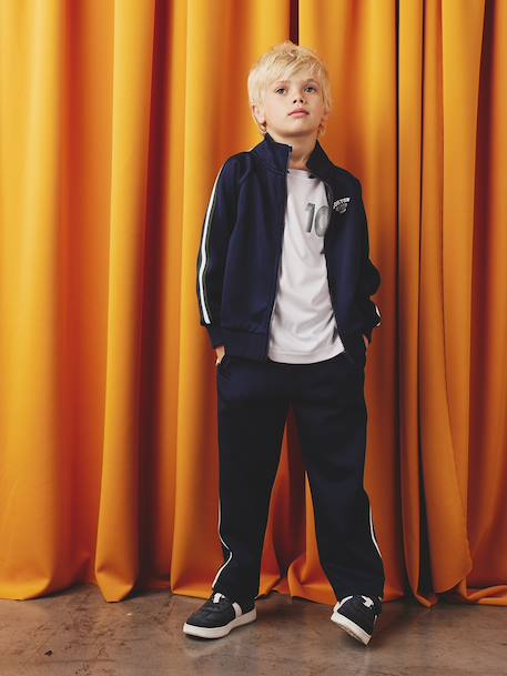 Boys' long-sleeved sweatshirt with high neck navy blue 