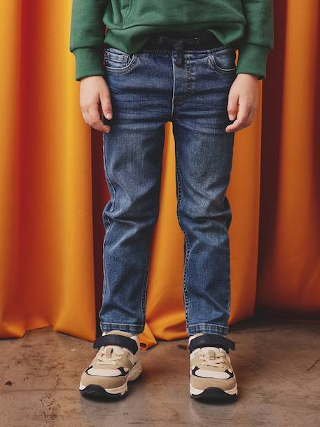 Indestructible relaxed straight jeans easy to pull on for boys denim grey+double stone+stone 