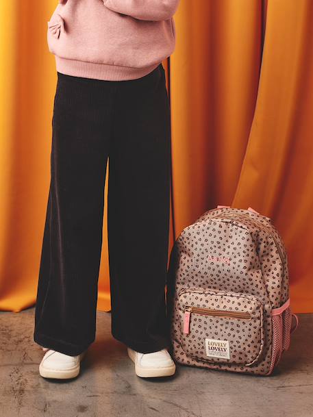 Wide Corduroy Trousers for Girls anthracite+BROWN MEDIUM SOLID+chocolate+ecru+grey blue+khaki+mauve+plum+rose 