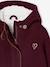 Woollen Coat with Hood & Sherpa Lining for Girls BEIGE MEDIUM SOLID WITH DECOR+bordeaux red+GREEN DARK SOLID WITH DESIGN 