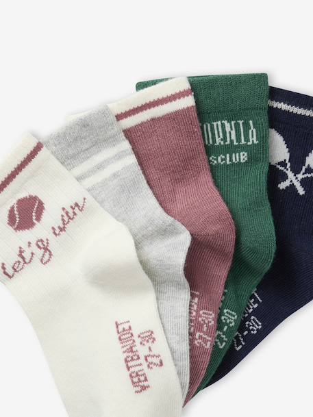 Pack of 5 Pairs of Sports Socks for Girls marl grey 