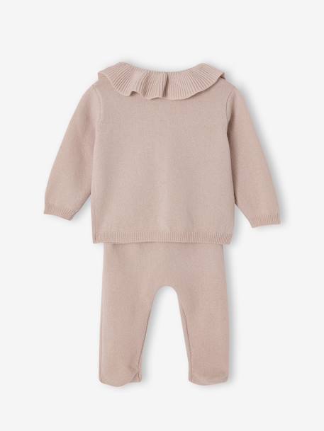 Customisable ENVIE DE FRAISE wool and cashmere newborn set blush 