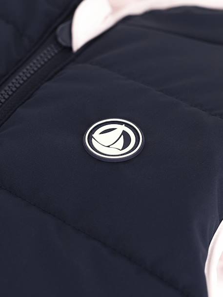 PETIT BATEAU reversible two-tone sleeveless lightweight jacket for children rose 