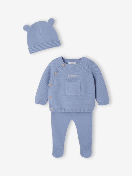Newborn knitted set ENVIE DE FRAISE crystal blue 