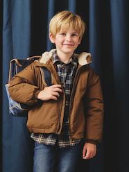 Boys-Coats & Jackets-Windcheater with Sherpa-Lined Hood for Boys