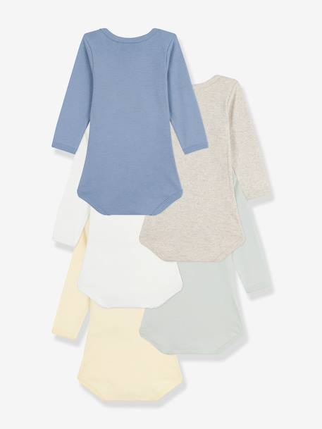 Pack of 5 PETIT BATEAU long-sleeved bodysuit week set multicoloured 