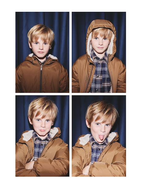 Windcheater with Sherpa-Lined Hood for Boys caramel+khaki+navy blue+olive 