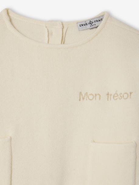 Customisable ENVIE DE FRAISE unisex baby knit set ecru 