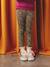 Leggings Lined in Polar Fleece for Girls BROWN LIGHT ALL OVER PRINTED+chocolate+dusky pink+printed grey 