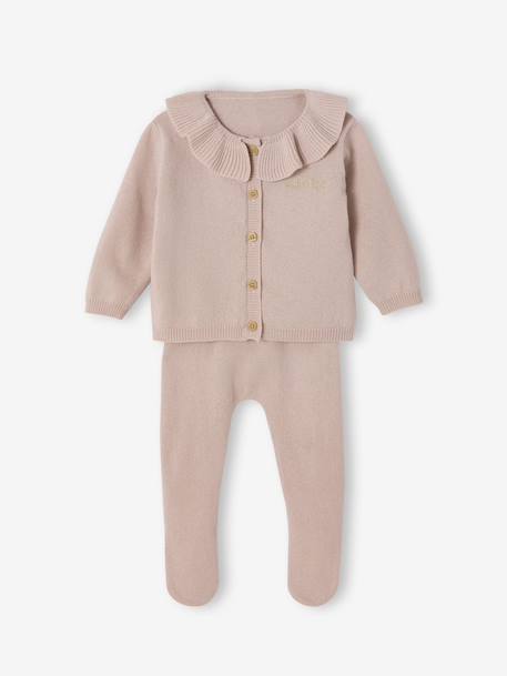 Customisable ENVIE DE FRAISE wool and cashmere newborn set blush 