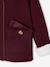 Woollen Coat with Hood & Sherpa Lining for Girls BEIGE MEDIUM SOLID WITH DECOR+bordeaux red+GREEN DARK SOLID WITH DESIGN 