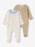 Pack of 2 Velour Sleepsuits for Newborns, ENVIE DE FRAISE ecru 