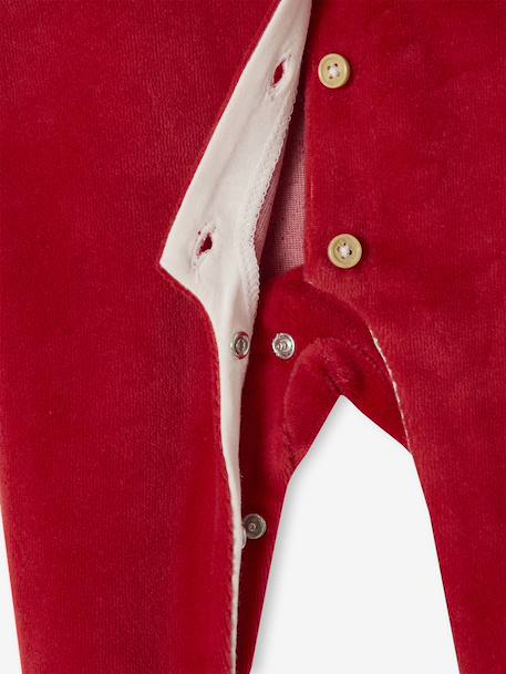 Velour Christmas Sleepsuit & Beanie Set, ENVIE DE FRAISE red 