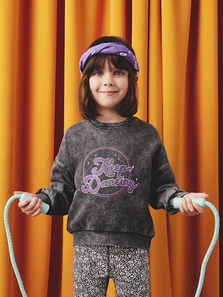 Sportswear Sweatshirt with Glittery Detail, for Girls anthracite 