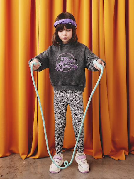 Sportswear Sweatshirt with Glittery Detail, for Girls anthracite 