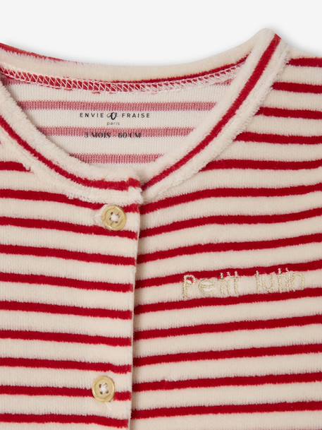 Velour Christmas Sleepsuit & Beanie Set, ENVIE DE FRAISE red 