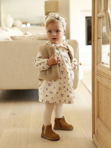 Baby dress + cardigan + band for head accessories for hair set old rose+vanilla 