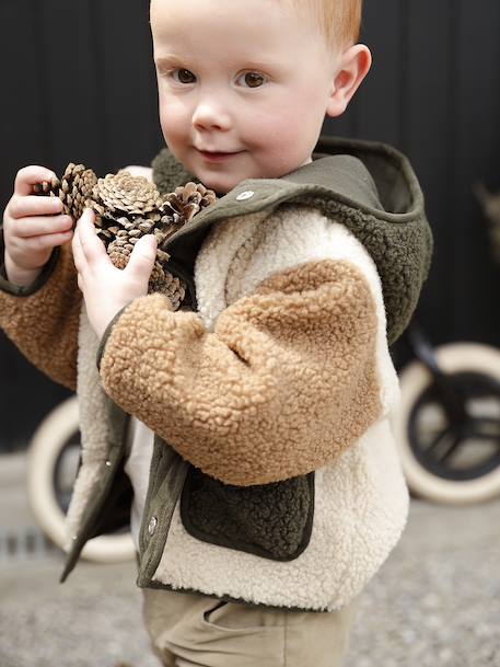 Sherpa Hooded Coat for Babies sandy beige 